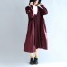 red casual patchwork silk cotton cardigans oversize long sleeve long outwear