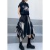 A-line skirt autumn and winter women's large high waist irregular black tie dye skirt